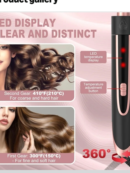 5-in-1 Rose Gold and Black Hair Styler Set